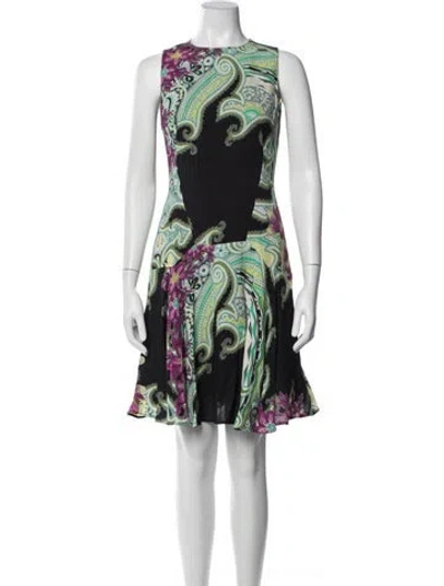 Pre-owned Etro Paisley Print Mini Dress In Multi