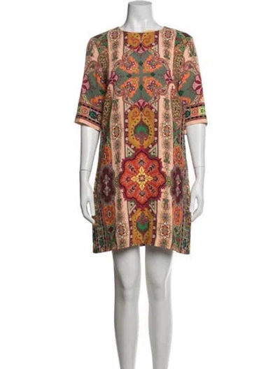 Pre-owned Etro Paisley Print Mini Dress In Multi