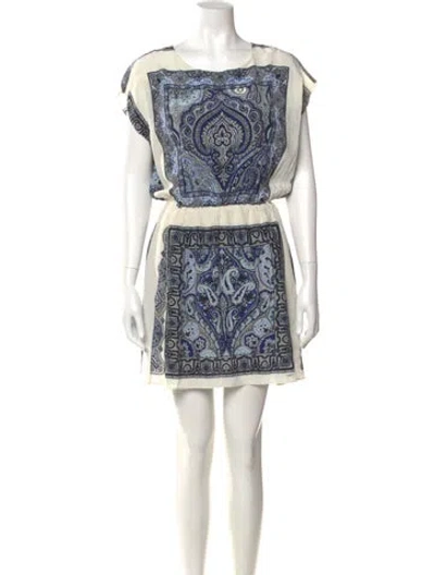 Pre-owned Etro Paisley Print Mini Dress In Neutral