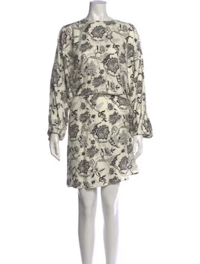 Pre-owned Etro Paisley Print Mini Dress In Neutral