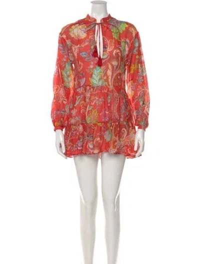 Pre-owned Etro Paisley Print Mini Dress In Orange