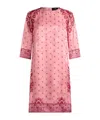 Etro | Pink Paisley Print Silk Blend Tunic Dress| Women | 48 In Pink