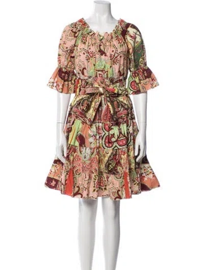 Pre-owned Etro Paisley Print Mini Dress In Pink