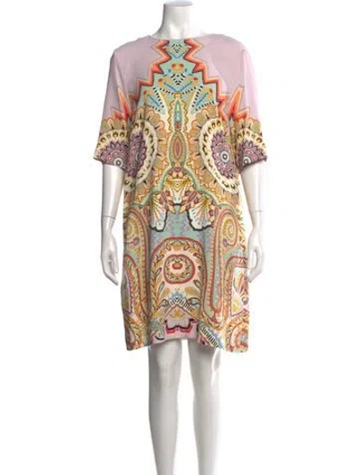 Pre-owned Etro Paisley Print Mini Dress In Pink