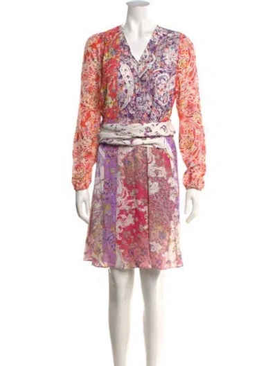 Pre-owned Etro Paisley Print Mini Dress In Pink