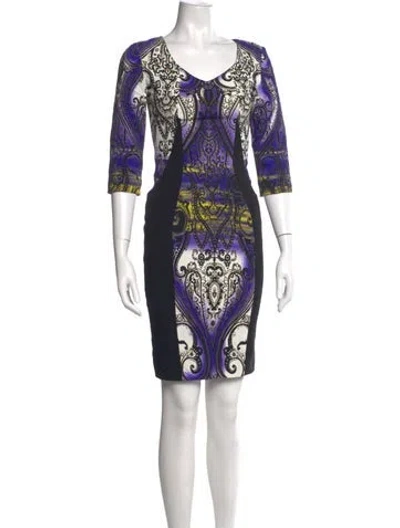 Pre-owned Etro Paisley Print Mini Dress In Purple