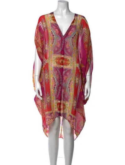 Pre-owned Etro Paisley Print Mini Dress In Red