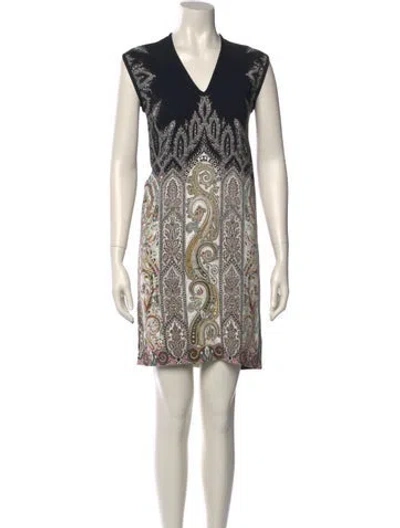 Pre-owned Etro Paisley Print Mini Dress W/ Tags