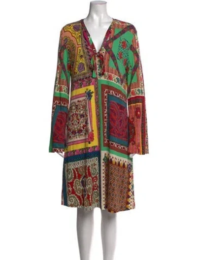 Pre-owned Etro Paisley Print Mini Dress W/ Tags In Pink