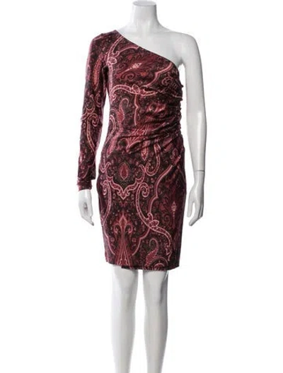 Pre-owned Etro Paisley Print Mini Dress W/ Tags In Red