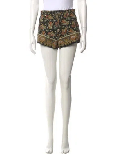 Pre-owned Etro Paisley Print Mini Shorts In Blue