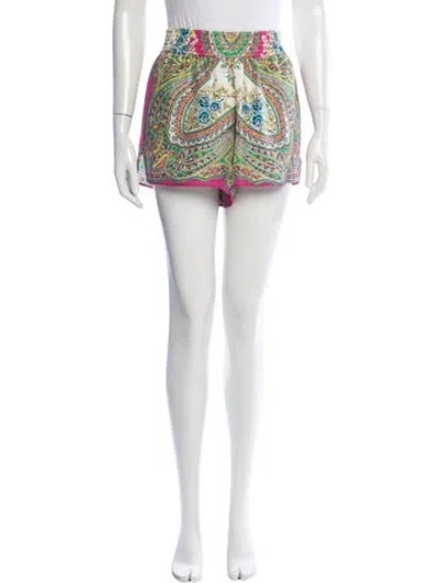 Pre-owned Etro Paisley Print Mini Shorts In Neutral