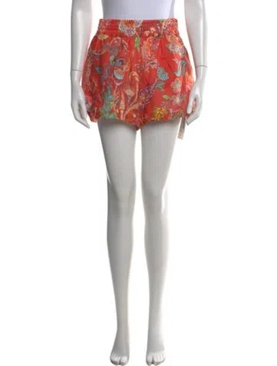 Pre-owned Etro Paisley Print Mini Shorts In Red