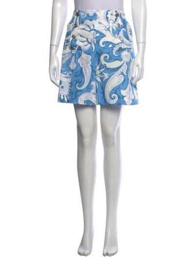 Pre-owned Etro Paisley Print Mini Shorts W/ Tags In Blue
