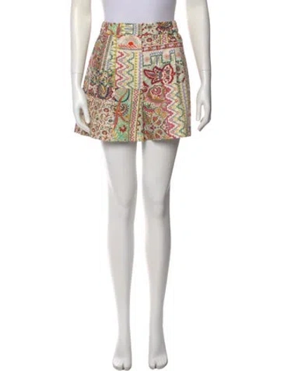 Pre-owned Etro Paisley Print Mini Shorts W/ Tags In Multi