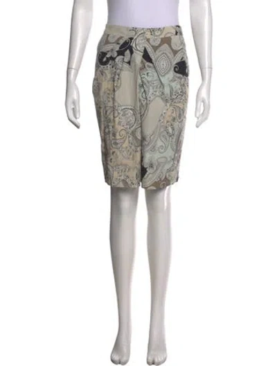 Pre-owned Etro Paisley Print Mini Skirt In Black