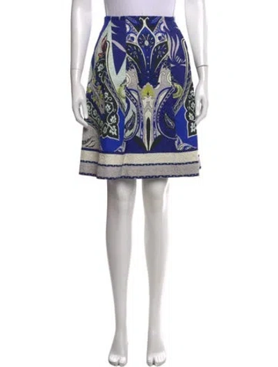 Pre-owned Etro Paisley Print Mini Skirt In Blue