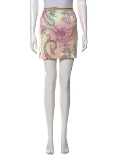 Pre-owned Etro Paisley Print Mini Skirt In Neutral