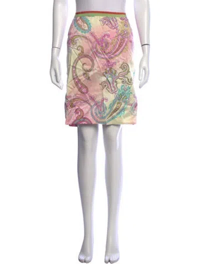 Pre-owned Etro Paisley Print Mini Skirt In Pink