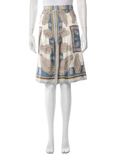 Pre-owned Etro Paisley Print Mini Skirt W/ Tags In Blue