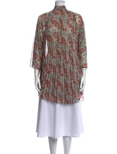 Pre-owned Etro Paisley Print Mock Neck Sweater W/ Tags In White