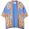 Etro Paisley Print Open Front Silk Twill Jacket
