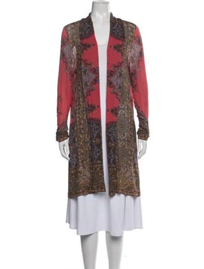 Pre-owned Etro Paisley Print Open Front Sweater In Multicolor