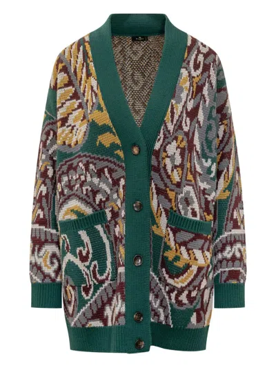 ETRO ETRO PAISLEY-PRINT OVERSIZED COTTON CARDIGAN