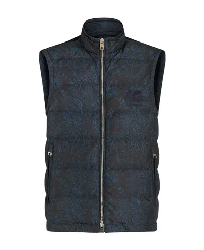 ETRO ETRO SLEEVELESS PAISLEY PRINTED DOWN JACKET