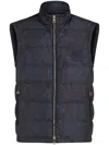 Etro Sleeveless Jacket With Wool Blend Insert In Blue