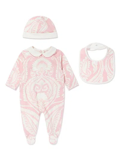 Etro Babies' Paisley-print Pajama Set In Pink