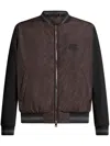 Etro , Paisley Bomber Jacket With Logo, Man, Black, Size M In Brown