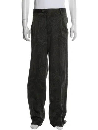 Pre-owned Etro Paisley Print Pants In Black