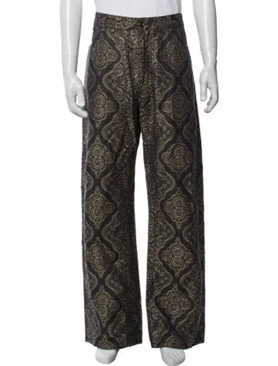 Pre-owned Etro Paisley Print Pants In Green