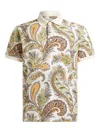 Etro Roma Polo Shirt Paisley Print In Neutral