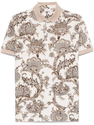 Etro Paisley-print Polo Shirt In 中性色