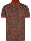 Etro Paisley Printed Short-sleeved Polo Shirt In Brown