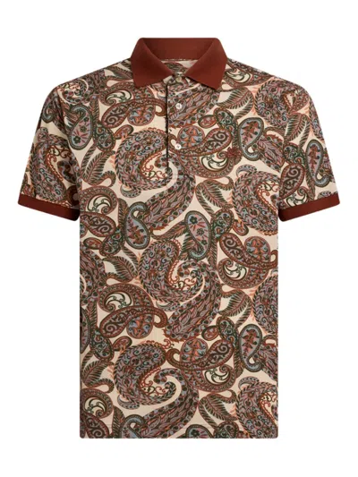 Etro Roma Polo Shirt Paisley Design In Multi
