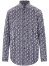 Etro Paisley Pattern Long-sleeved Shirt In Blue