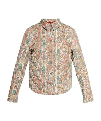 Etro Paisley-print Puffer Jacket In Pink