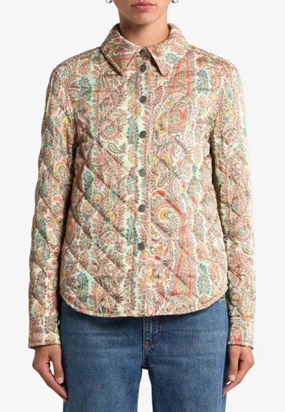 Etro Paisley Print Quilted Jacket In Multi