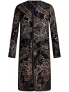 Etro Paisley Floral Jacquard Coat In Black