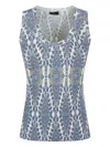 Etro Sleeveless V-neck Ribbed Pattern Top