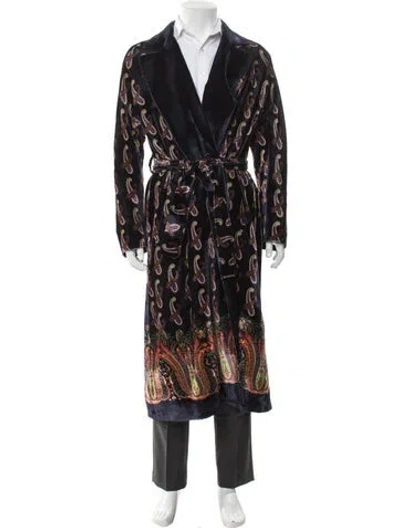 Pre-owned Etro Paisley Print Robe In Blue