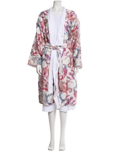 Pre-owned Etro Paisley Print Robe W/ Tags In Multi