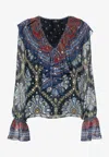 Etro Graphic-print Crepe Blouse In Multicolor