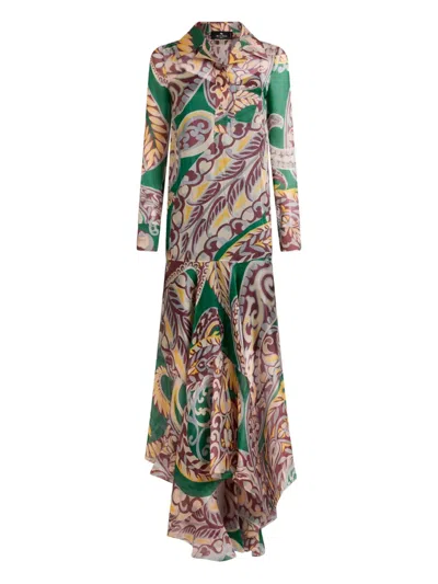 Etro Paisley-print Ruffled Maxi Dress In Multi