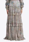 Etro Paisley Print Ruffled Maxi Skirt