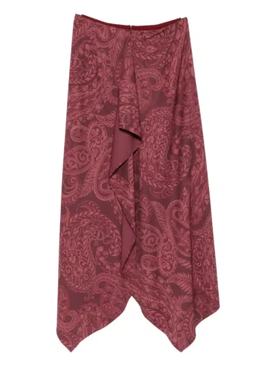 ETRO PAISLEY-PRINT RUFFLED SKIRT