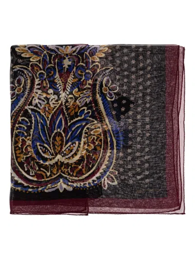 Etro Paisley-print Scarf In Black